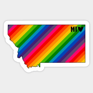 USA States: Montana (rainbow) Sticker